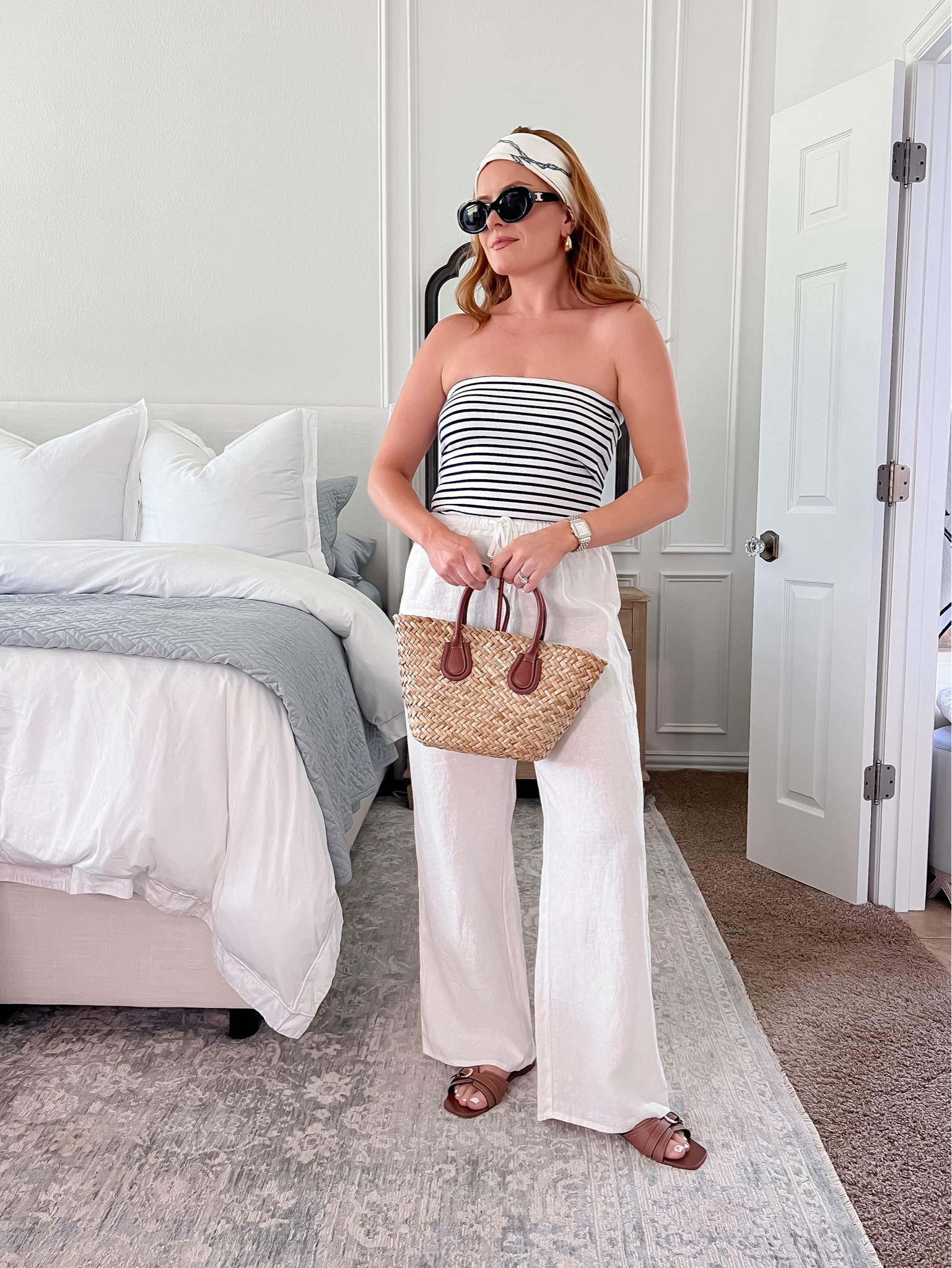 Mango resort wear! I wore this one we were in Mexico for breakfast one morning! I got my regular size and everything! The linen pants are very comfortable and I love the stripes strapless top!

#LTKSaleAlert #LTKFindsUnder50 #LTKStyleTip