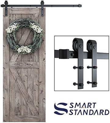 SMARTSTANDARD 5ft Heavy Duty Sturdy Sliding Barn Door Hardware Kit -Smoothly and Quietly -Easy to... | Amazon (US)