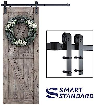 SMARTSTANDARD 5ft Heavy Duty Sturdy Sliding Barn Door Hardware Kit -Smoothly and Quietly -Easy to... | Amazon (US)