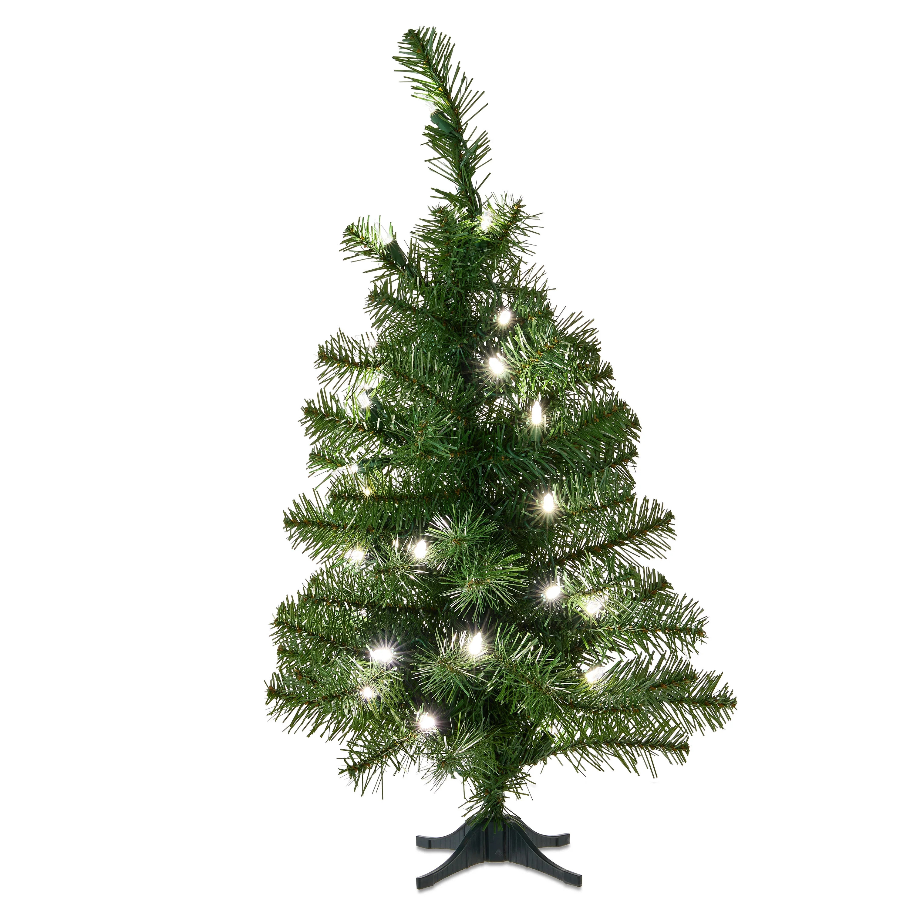 2 FT Mini Noble Spruce Pre-Lit Green Artificial Christmas Tree with Warm White LED Lights, by Hol... | Walmart (US)