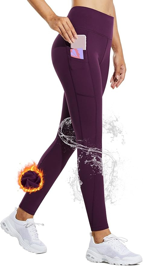 BALEAF Women's Fleece Lined Leggings Water Resistant Thermal Winter Warm Tights High Waisted with... | Amazon (US)