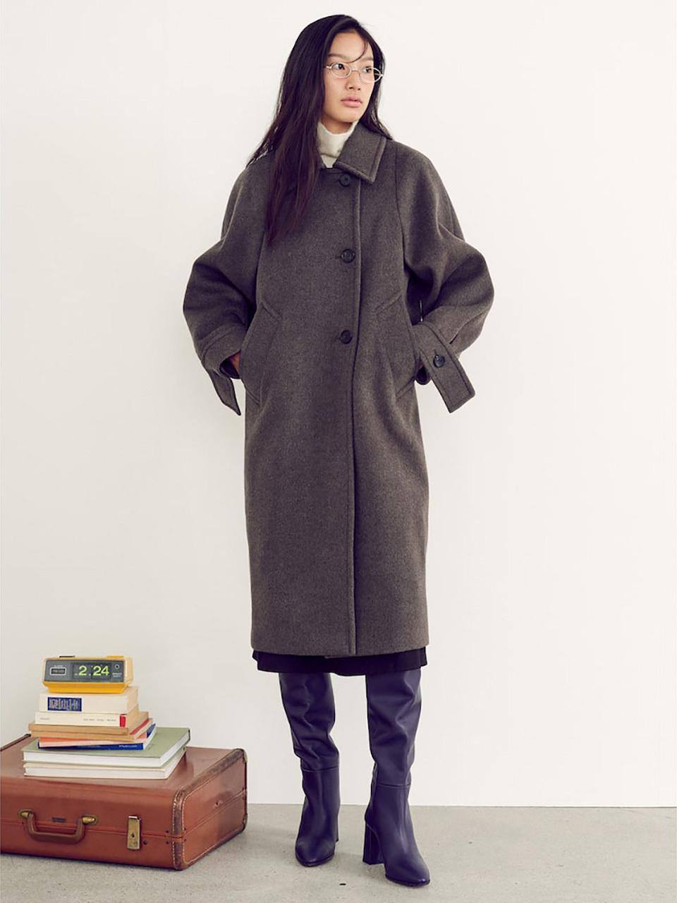 Signature Volume Silhouette Coat - Brown | W Concept (US)