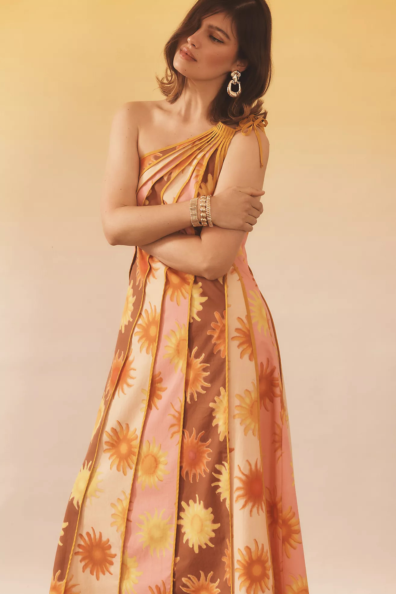 Farm Rio x Anthropologie One-Shoulder Seamed A-Line Dress | Anthropologie (US)