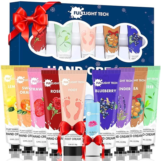 Hand Cream Gift Set 10 Packs w/Foot Cream & Lip Balm Moisturizing Hand Lotion w/Shea Butter for D... | Amazon (US)