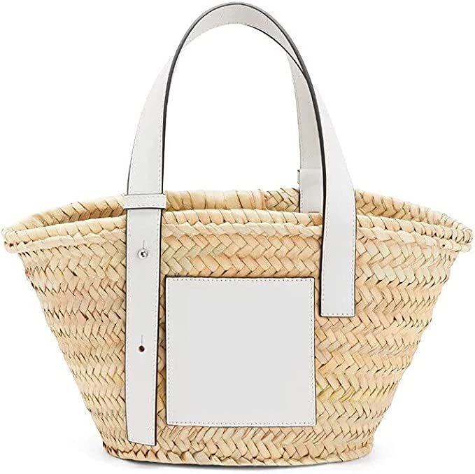 WLTYSM Beach Bag Straw Bags Women Summer Handbag Travel Palm Basket Tote Carrycot Straw Beach Bag... | Amazon (US)