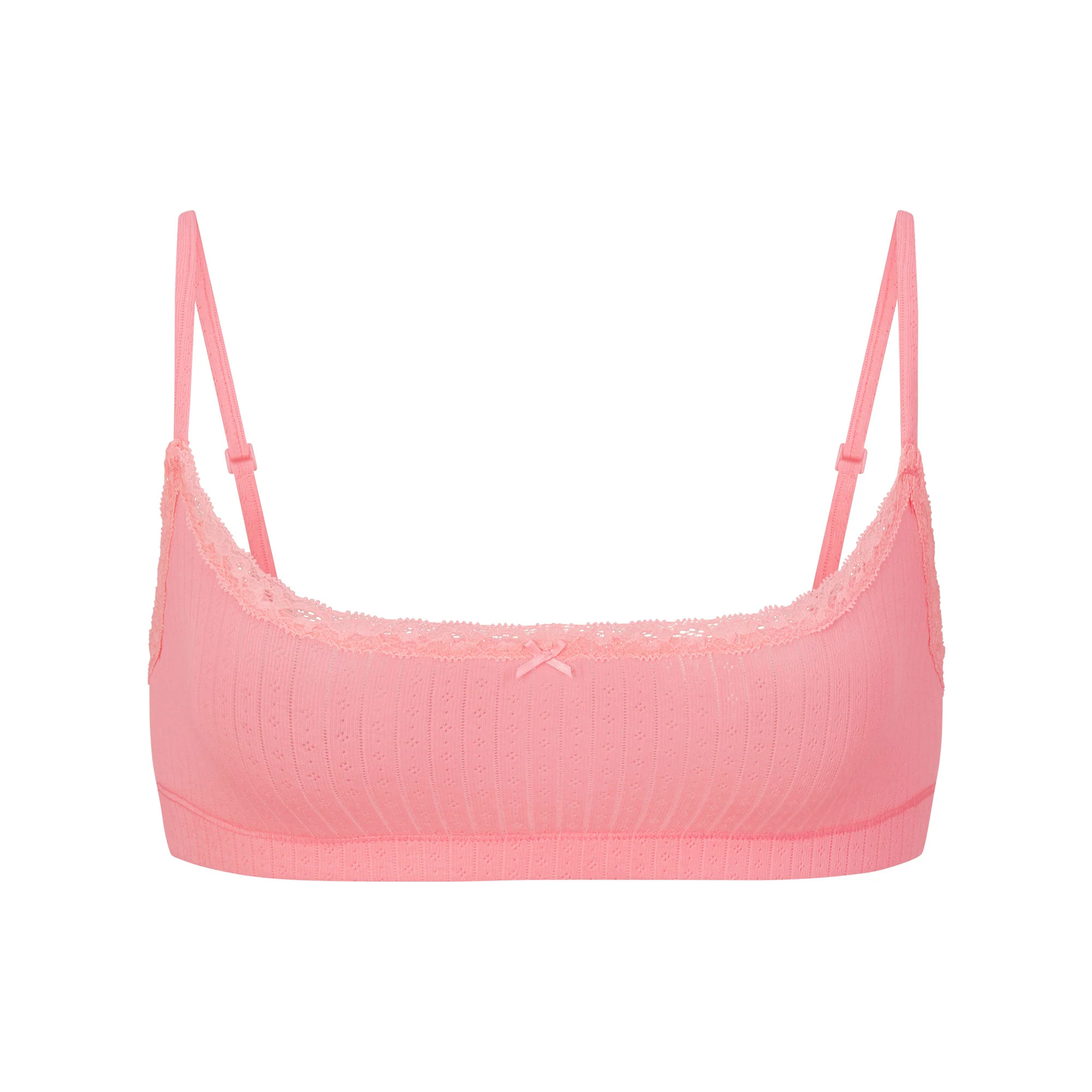 SKIMS Pointelle Scoop Bralette | Pink | Medium | Lightweight Cotton | SKIMS (US)