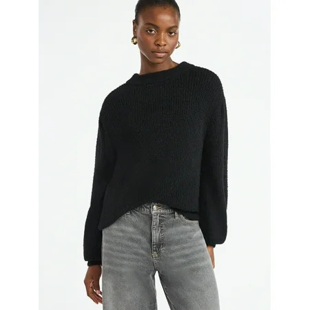 Scoop Women's and Women's Plus Oversized Sweater, Lightweight, Sizes XS-4X | Walmart (US)
