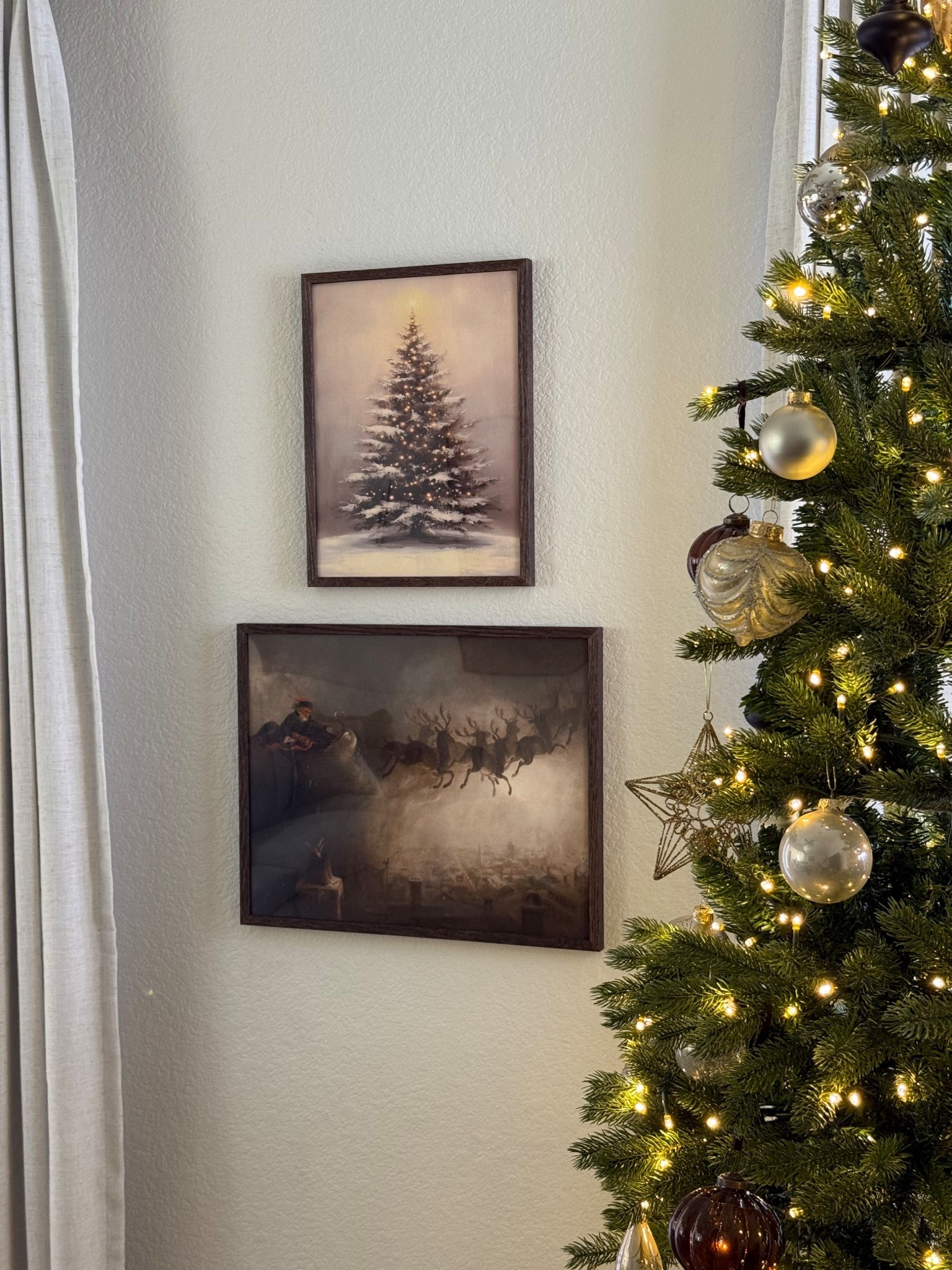 Christmas wall art 😍 I swapped out our family room art for a neutral Christmas vibe - I’m obsessed! 
•
•
Moody Christmas, moody art, Christmas art, holiday art, Christmas decor, holiday decor, Christmas wall decor, neutral Christmas, brown Christmas decor 

#LTKHoliday #LTKFindsUnder50 #LTKHome