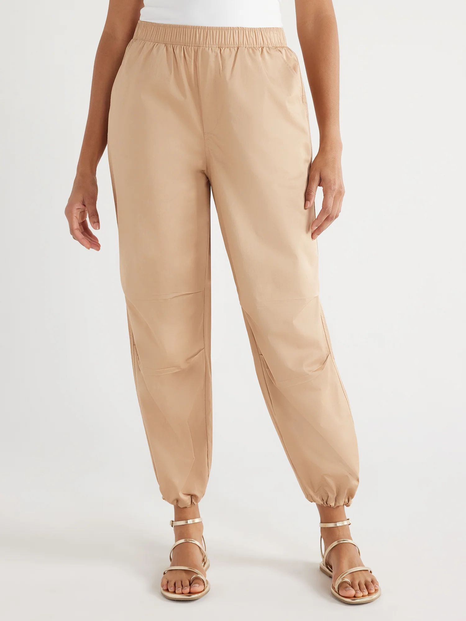 Scoop Women’s Cotton Parachute Jogger Pants, Sizes XS-XXL | Walmart (US)