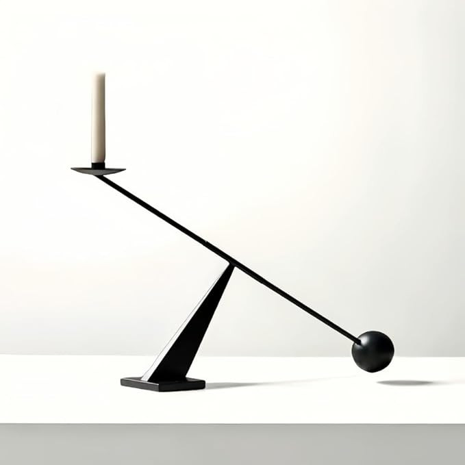Black Geometric Candlestick Holders, Metal Long Candle Stands Centerpiece, Creative Geometric Lin... | Amazon (US)
