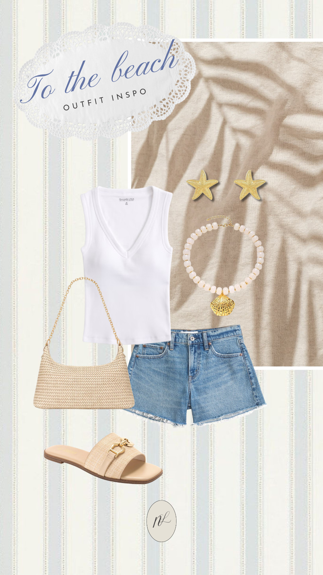 Summer outfit with cut-off shorts and coastal jewelry.

#LTKootd #LTKSeasonal #LTKU
