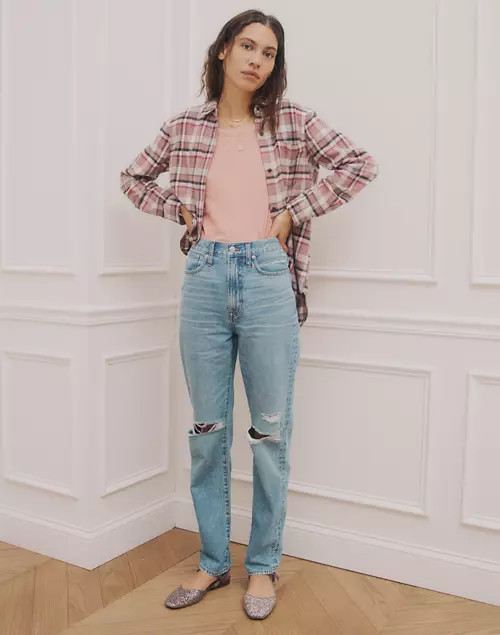 The Petite Perfect Vintage Straight Jean in Berrimore Wash: Ripped Edition | Madewell