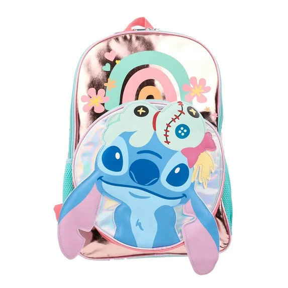 Disney Lilo & Stitch Girls' 17" Iridescent Rainbow Scrump Backpack, Mint Green | Walmart (US)