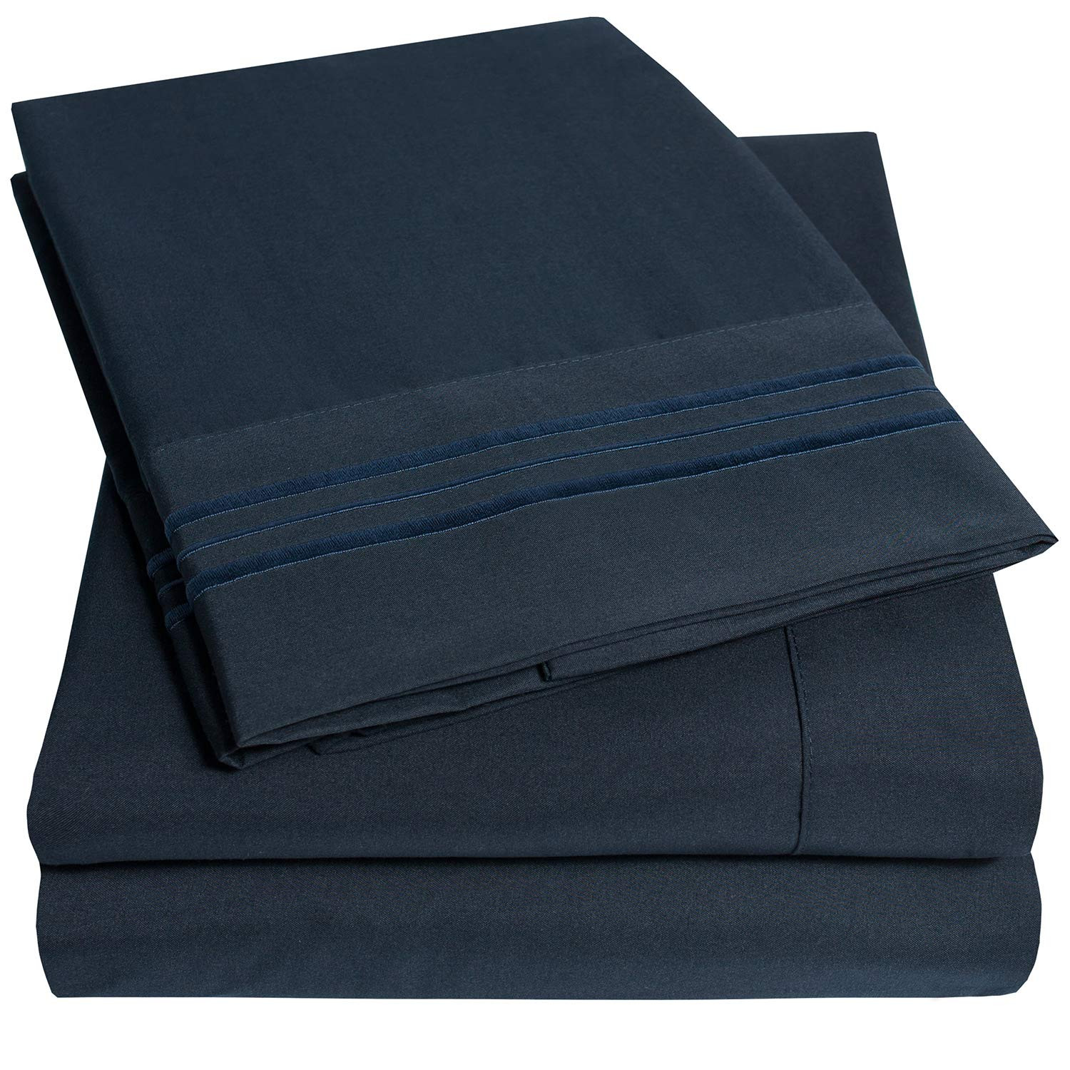 1500 Supreme Collection King Sheet Sets Navy Blue - Luxury Hotel Bed Sheets and Pillowcase Set for K | Amazon (US)