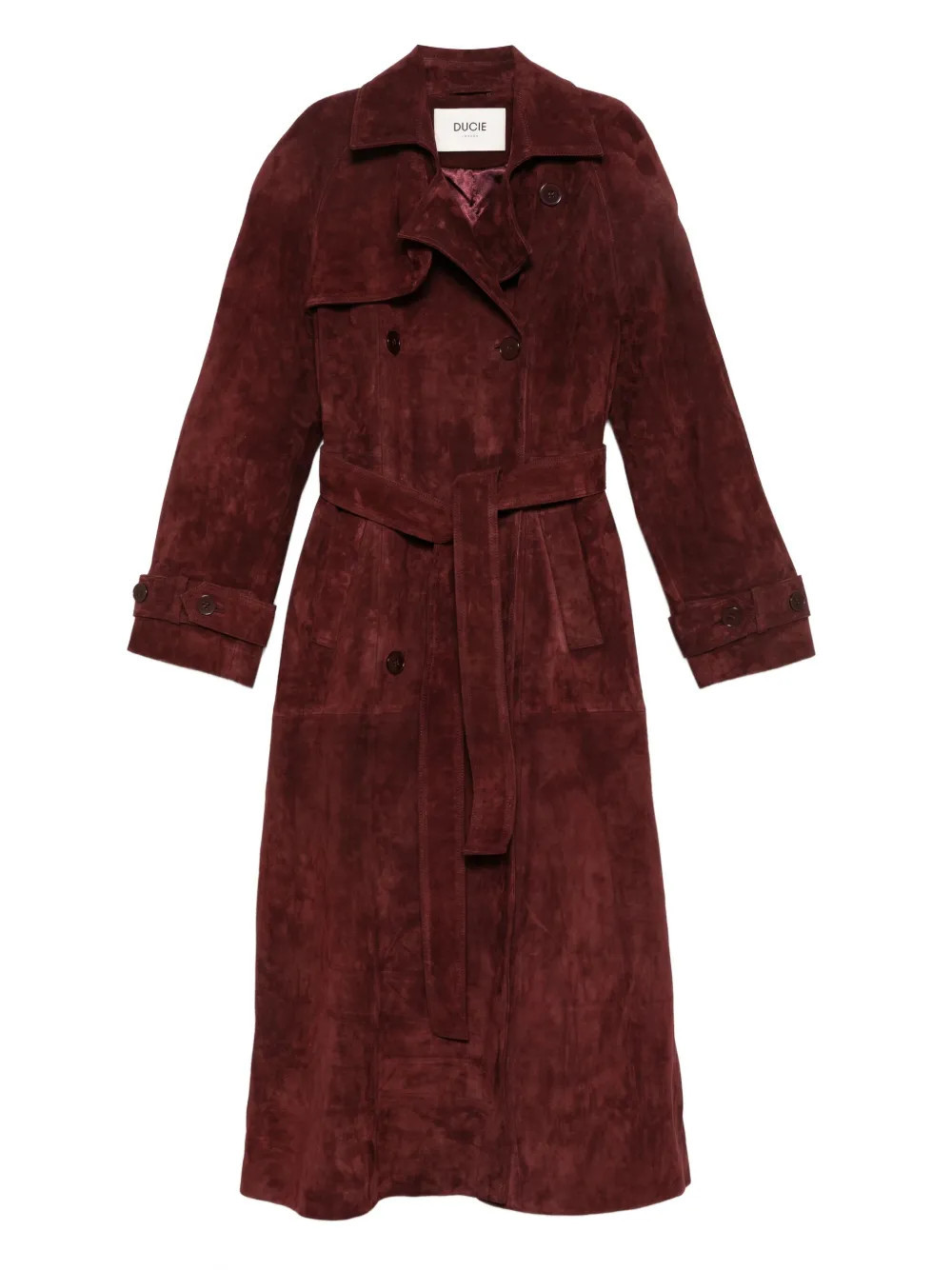 ducie Corrin suede trench coat - Red | Farfetch Global