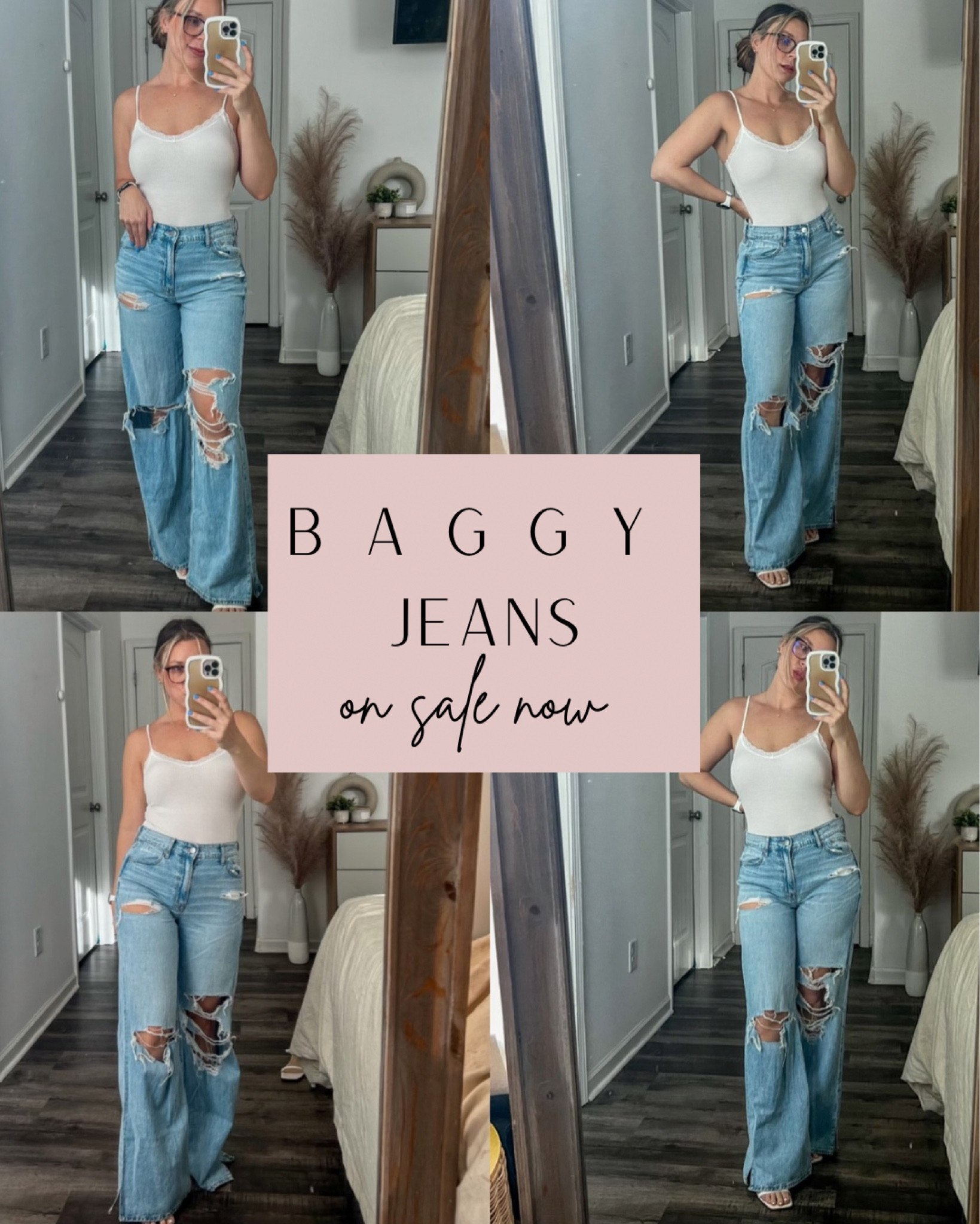 bodysuit is sold out but i am loving these baggy jeans from american eagle!!

#baggyjeans #americaneagle #denim #onsale #jeans