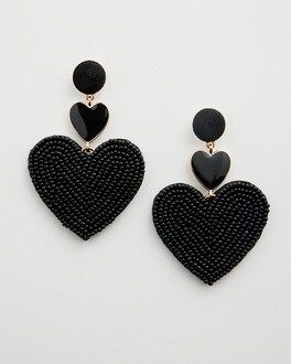 Black Heart Seed Bead Earrings | Chico's