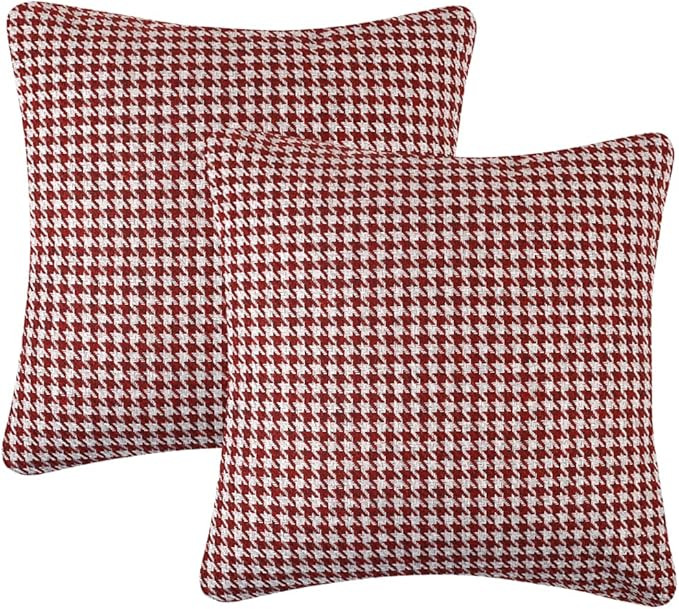 Yeiotsy 2pcs Houndstooth Throw Pillow Covers Geometric Cushion Case for Couch Sofa Bed and Chair ... | Amazon (US)