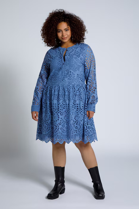 Perforated Embroidery A Line Fit Dress | More Dresses | Dresses | Ulla Popken - US & CA