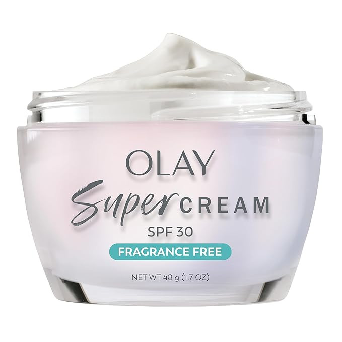 Olay Super Cream with Sunscreen SPF 30, Fragrance Free Lightweight Face Moisturizer with Sun Prot... | Amazon (US)