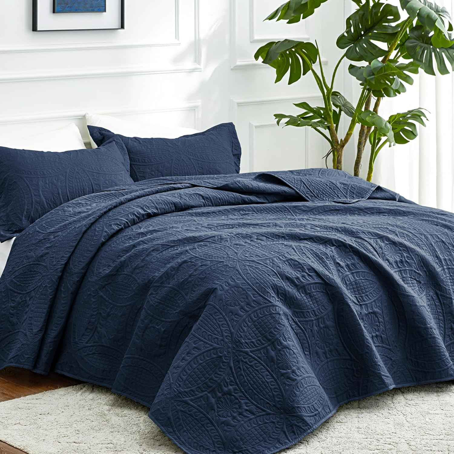 Love's cabin California King Size Quilt Bedding Set Navy Bedspreads - Cal King Summer Lightweight... | Amazon (US)