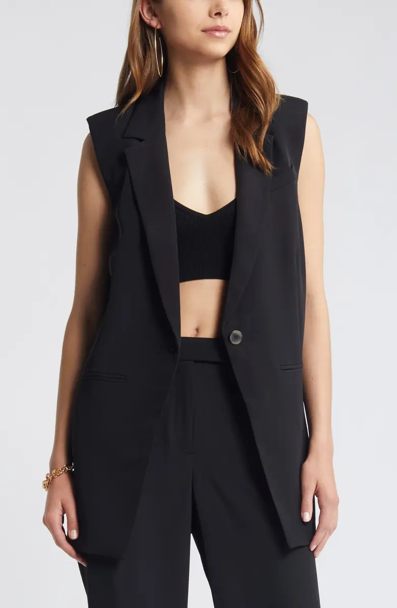 Open Edit Tailored Long Vest | Nordstrom | Nordstrom
