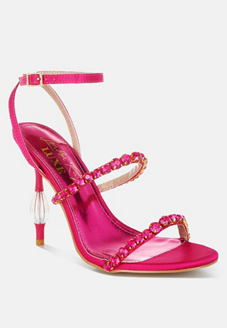 Womens Aragon Diamante Embellished Fantasy Heel Sandals | Macy's