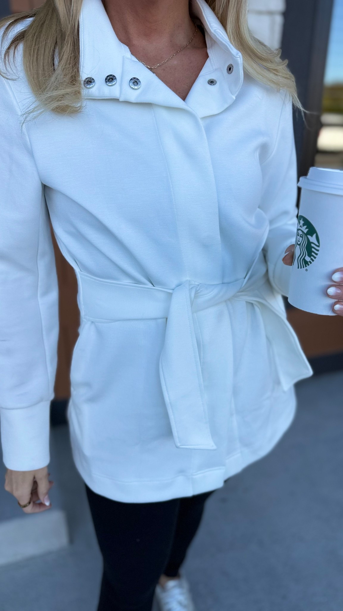 Elevated but comfortable - this super soft snap front sweatshirt is great for everyday. I also love the front tie and big collar. 

Wearing a small / other colors available 

#LTKFindsUnder100 #LTKStyleTip #LTKOver40