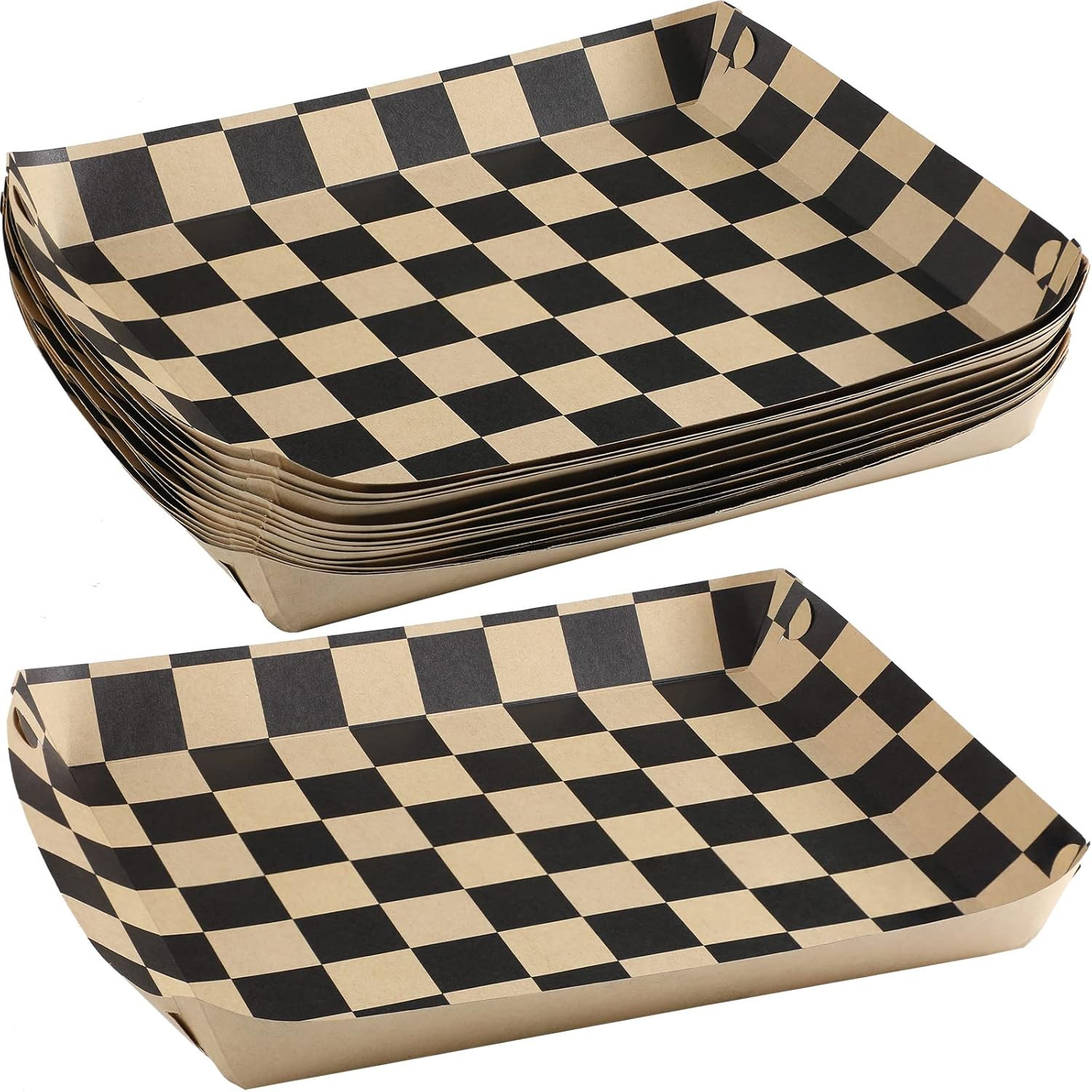 30 Pcs Checkered Paper Food Trays Disposable Cardboard Trays Paper Food Boats Race Car Birthday C... | Amazon (US)