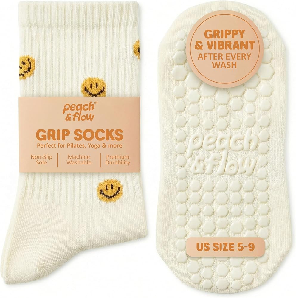Peach & Flow Pilates Grip Socks for Women | Studio-Quality Non-Slip Reformer & Barre Socks | Arch... | Amazon (US)