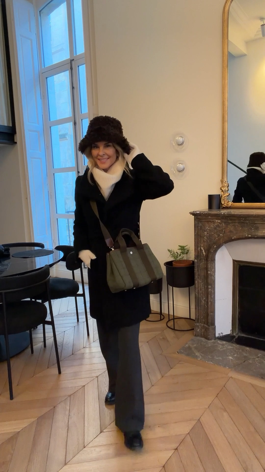 -A favorite Quince sweater! Sz small 
-Wool cashmere coat sz Small
-new bag I love! 
-fun Sherpa hat
-cozy neck warmer
-must have cold weather tights
-cashmere gloves



#LTKOver40 #LTKTravel