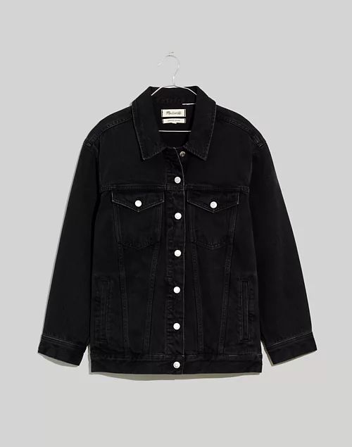The Oversized Trucker Jean Jacket in Washed Black | Madewell