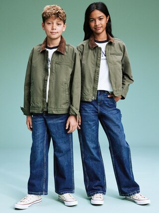 '94 Gender-Neutral Corduroy-Trim Canvas Jacket for Kids | Old Navy (US)
