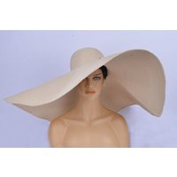 Personalized Wide Brim Oversized Beach Hat/straw Hat For Women Large Hat Anti-Uv Sun Protection Foldable Shade Cap Cover, Two Colours | Etsy (US)