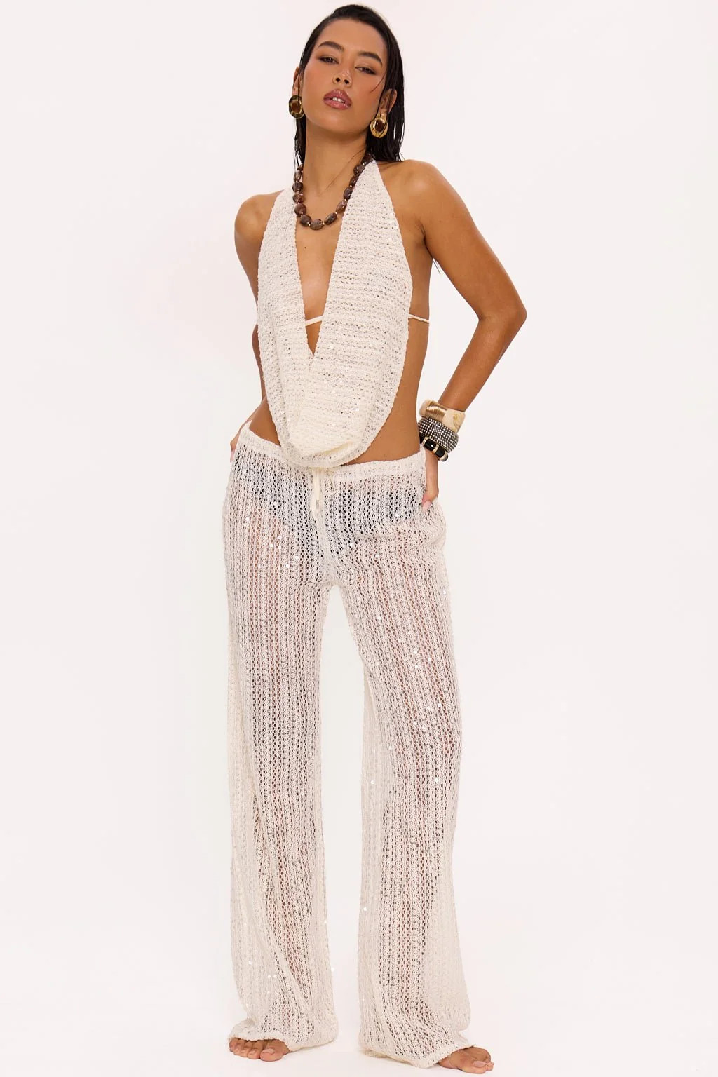 Lychee Sequin Knit Trousers \u2013 Knit Co-Ord Set | MURCI | Murci