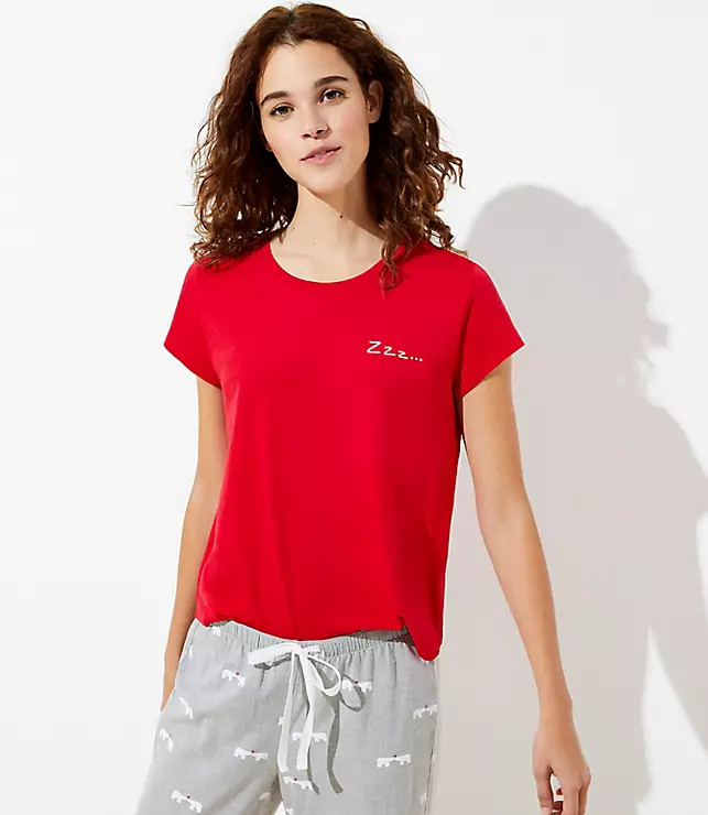 Embroidered Pajama Tee | LOFT | LOFT