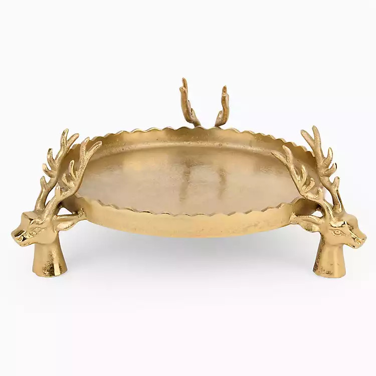Round Gold Deer Decorative Tray | Kirklands