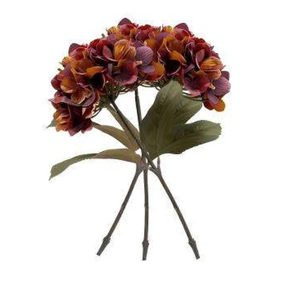 My Texas House Faux Hydrangea Bundle, Burgundy, 19.69" | Walmart (US)