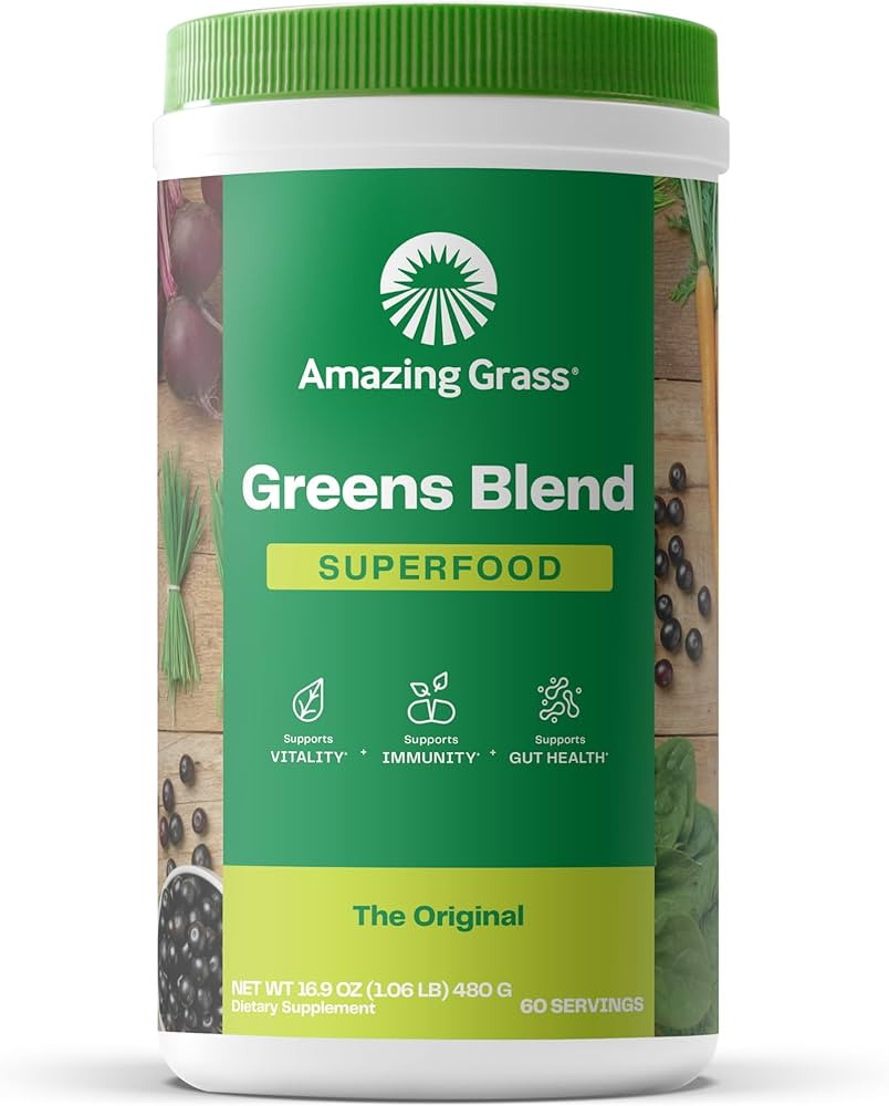 Amazing Grass Greens Blend Superfood: Super Greens Powder with Spirulina, Chlorella, Beet Root Po... | Amazon (US)