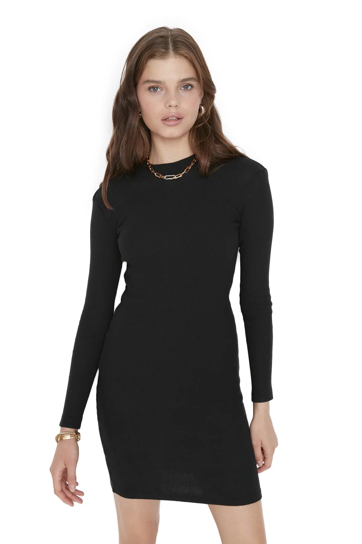 Trendyol Womens Mini Bodycon Slim Fit Knit Dress | Walmart (US)