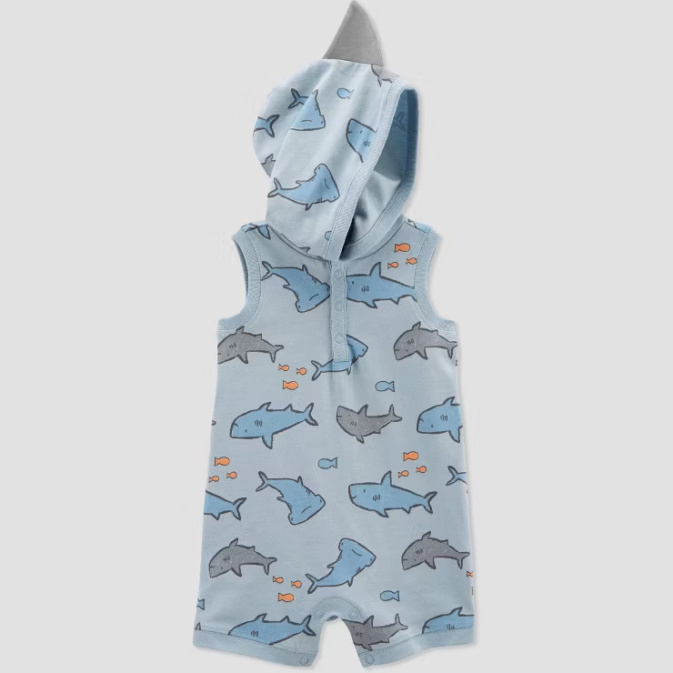 Carter's Just One You® Baby Boys' Fish Hooded Romper - Blue | Target