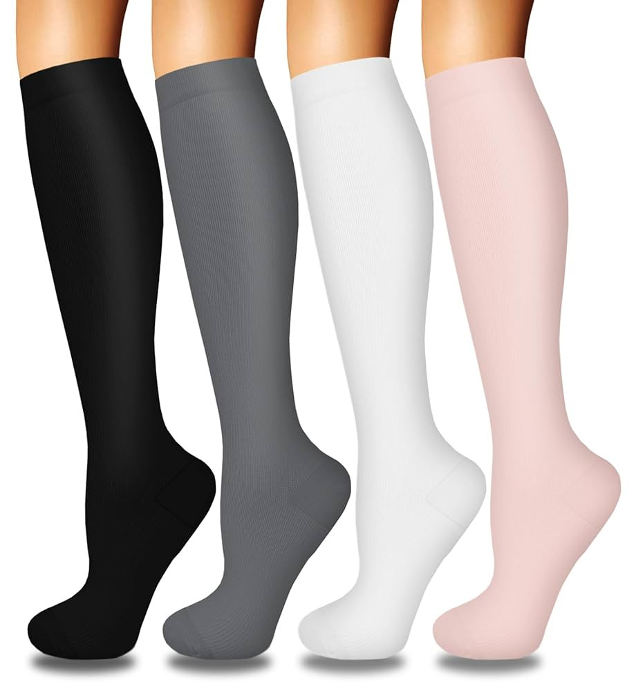 Iseasoo 4 Pairs Compression Socks for Women Circulation-Best Support for Nurses,Running,Athletic,... | Amazon (US)