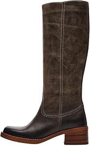FOWT Women Platform Round Toe Calf High Boots Chunky Block Low Heel Riding Boots Pull on Wide Cal... | Amazon (US)