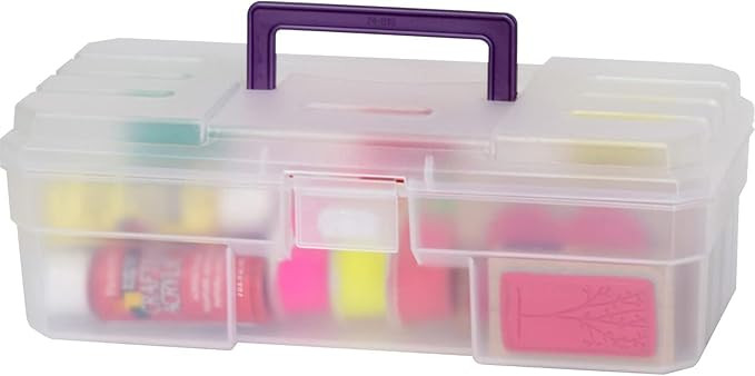 Akro-Mils 12-Inch ProBox Plastic Art Supply, Hobby or Craft Storage Toolbox, Model 09912CLPUR, (1... | Amazon (US)