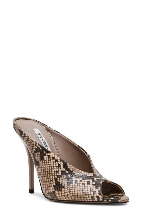 Steve Madden Agaze Peep Toe Slide Sandal in Snake at Nordstrom, Size 7 | Nordstrom