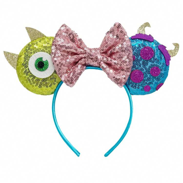 Disney Big Eye Monster Theme Ears Headband With Glitter Bow For Park/Stage Performance,Hairband,H... | SHEIN