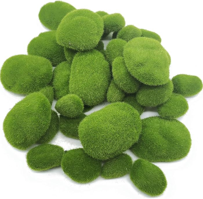 TIHOOD 40PCS Artificial Moss Rocks (4 Sizes), Green Moss Decor for Floral Arrangements, Fairy Gar... | Amazon (US)