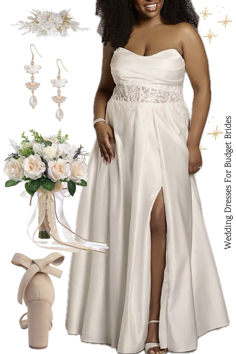 Beautiful plus size wedding dress from David’s Bridal around $800.

Reception dress, courthouse elopement dress, long white gown, minimalist wedding dress, or microwedding dress, curvy bride, plus size fashion. 

#LTKWedding #LTKSeasonal