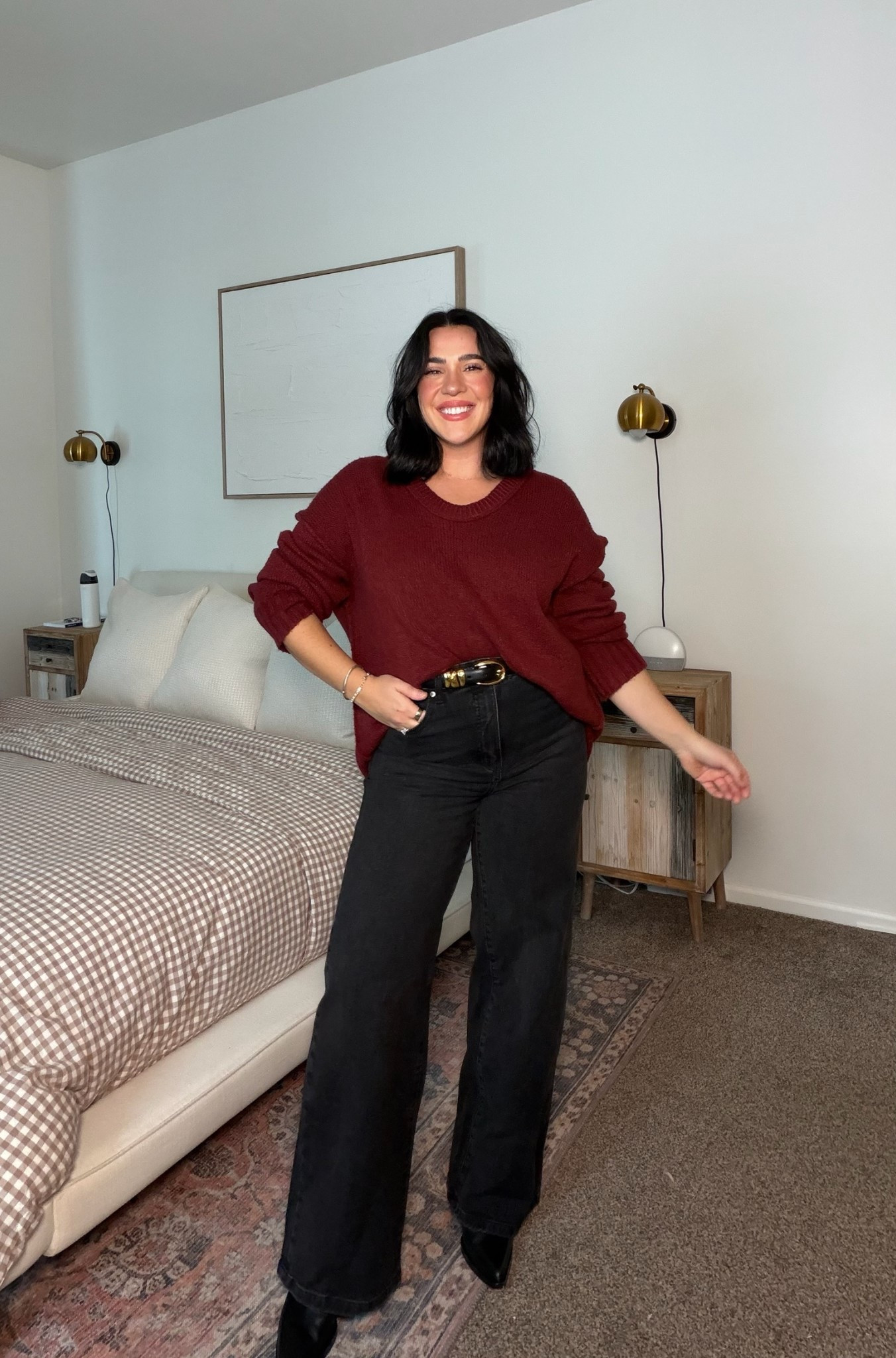 Casual winter jeans & sweater outfit! 
These jeans are AMAZING and on sale right now for $13! 

I did a L in the sweater probably could've done a M. 

#LTKSaleAlert #LTKootd #LTKSeasonal