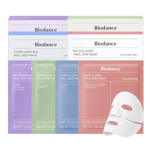 BIODANCE Multi-Care Experience Kit: Caviar PDRN, Bio Collagen, Cera-nol & Sea Kelp Real Deep Gel Mask Dicovery Bundle — Glass Skin, Plumping Hydration, Firming, Calming All-in-one Korean Skincare Set | Amazon (US)